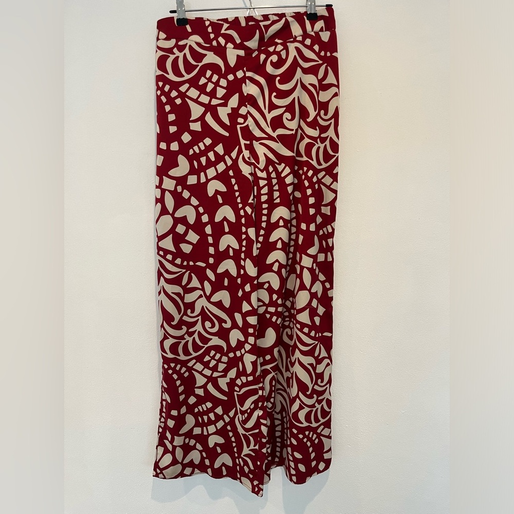 Joie Wide Leg High Rise Red & White pants Size Medium - Picture 2 of 5